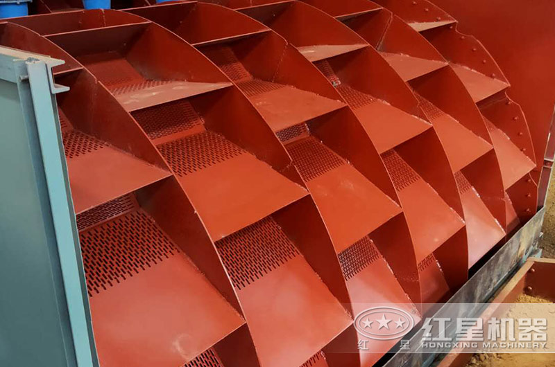 洗砂機(jī)篩網(wǎng)細(xì)節(jié)，篩出石粉、雜質(zhì)