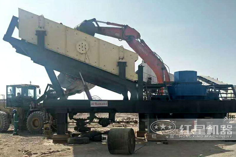 紅星移動式制砂機(jī)現(xiàn)場