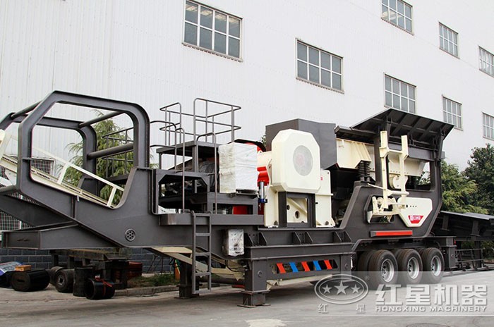 輪胎設(shè)計的移動石頭破碎機