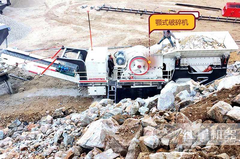 鄂破履帶式碎石機，粗碎大石塊破碎比大